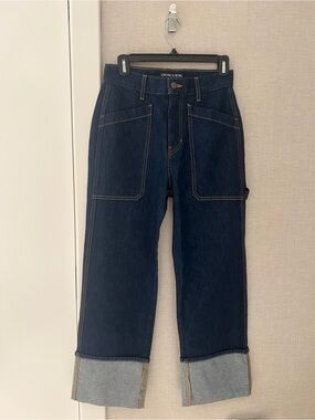 Veronica Beard Dylan High-Rise Straight Cuffed Jeans- Size 27; New with Tags